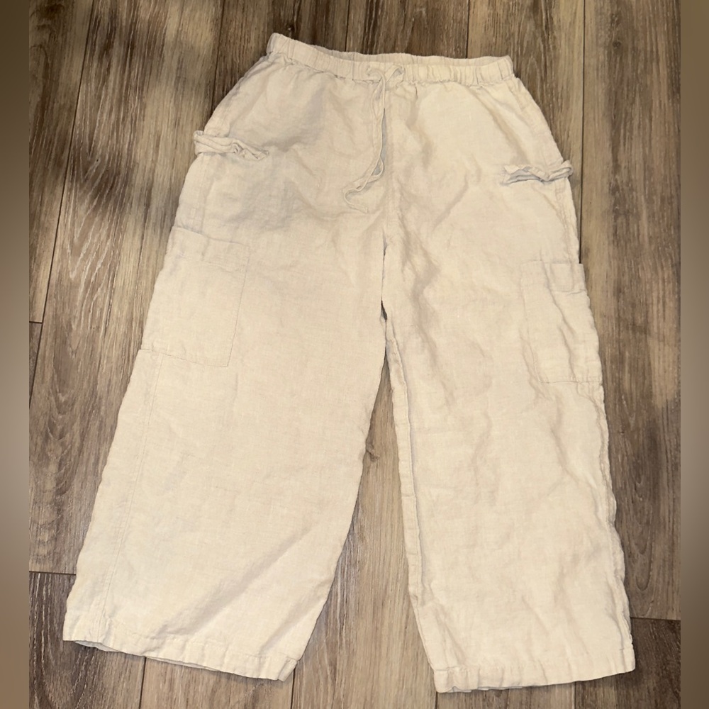 Reformation 100% Linen Cargo Pants